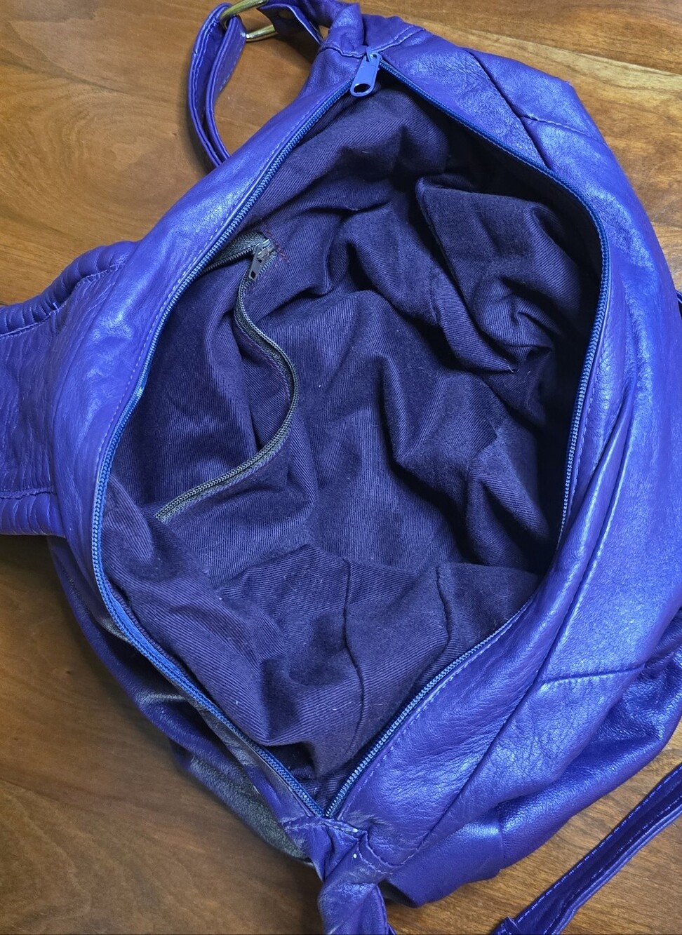 Vintage Leather Californian Hobo Lambskin Leather Hobo Bag Italy Italian - Picture 11 of 13